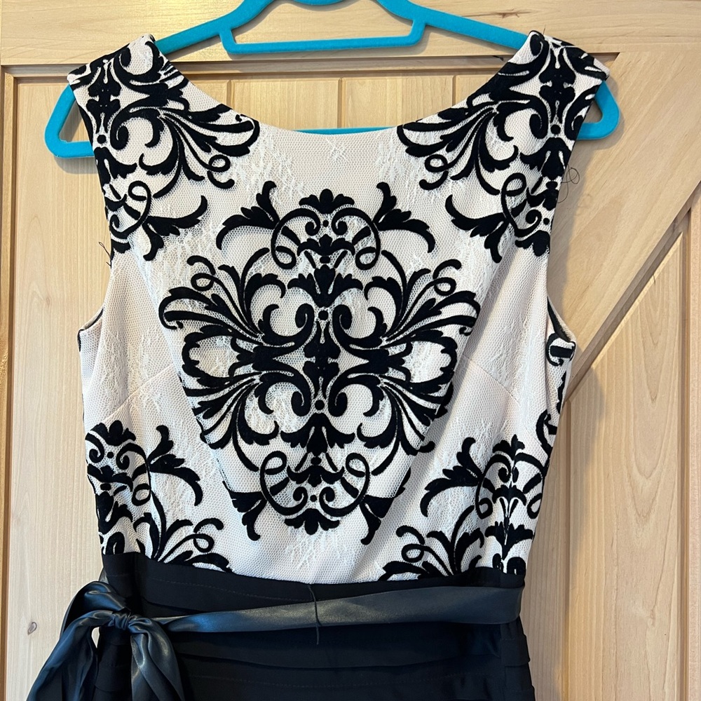 Formal black dress with design